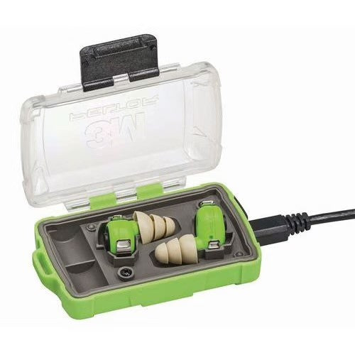 erplain_file_id:1571987 - Bouchons d'oreilles électroniques EEP-100-EU-IP54. Modul sonore. Livré avec coffret de rangement IP54/charg USB. La paire